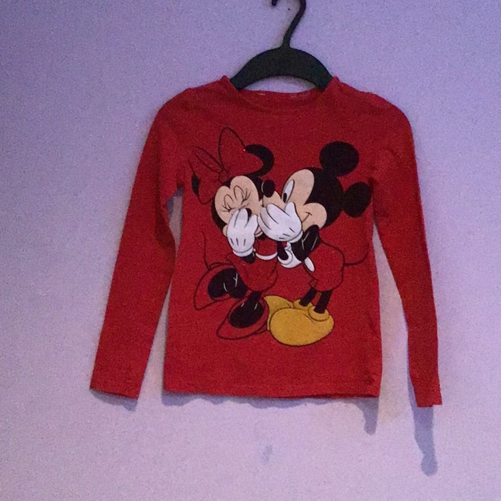 Long sleeve,  Mickie Mouse and Minnie Mouse shirt.